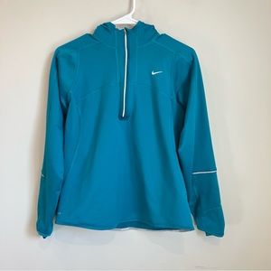 Nike Women’s Blue Full Zip Running Jogging Jacket Size M 8-10 Pocket On Back